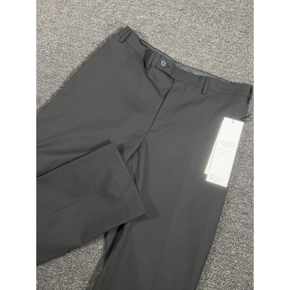 New Calvin Klein X Slim Fit Dress Pants Men's 38x30 Black Performance Stretch